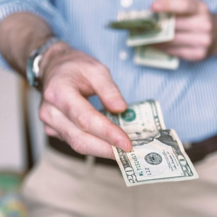 Paying with cash